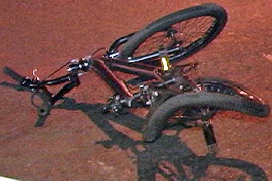 The bike of 18-year-old David Oliveras, who was killed by an SUV driver on Wednesday